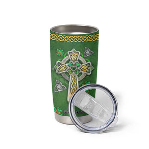 Irish Pride Celtic Cross Tumbler Cup In My Veins Flows The Blood Of Irish Rebels Ireland TB02 Print Your Wear