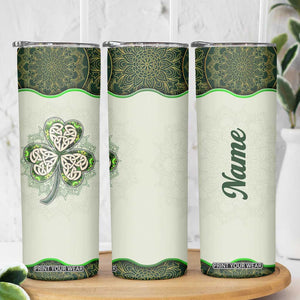 Personalized Lucky Celtic Shamrock Skinny Tumbler Custom Name Ireland Irish Pride TB02 Print Your Wear