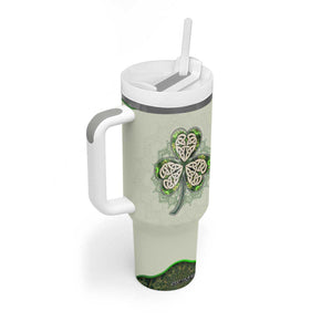 Personalized Lucky Celtic Shamrock Tumbler With Handle Custom Name Ireland Irish Pride TB02 Print Your Wear