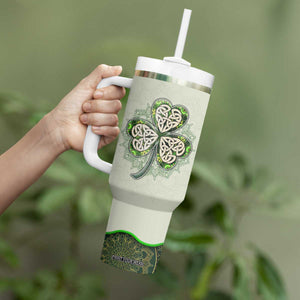Personalized Lucky Celtic Shamrock Tumbler With Handle Custom Name Ireland Irish Pride TB02 Print Your Wear