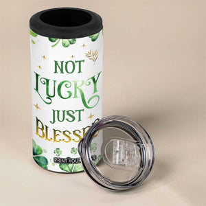 Personalized Irish Green Shamrocks 4 in 1 Can Cooler Tumbler Custom Name Not Lucky Just Blessed TB02 Print Your Wear