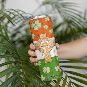 Irish Pride Celtic Cross Skinny Tumbler Funny Nutrtion Fact Ireland Flag Vintage TB02 Print Your Wear