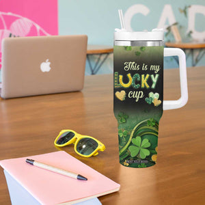 This Is My Lucky Cup Tumbler With Handle Cute Irish Gnomes Buffalo Palid Funny St Patricks Day TB02 Print Your Wear