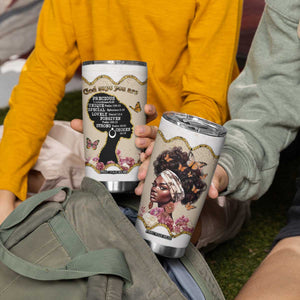 Black Girl Affirmations Tumbler Cup God Says You Are Bible Verse Christian African American TB02 Print Your Wear