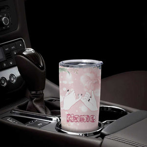 Personalized Sisterhood Floral Pink Tumbler Cup Custom Name Sisters Are Always Close At Heart TB02 Print Your Wear