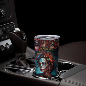 Personalized La Catrina Sugar Skull Tumbler Cup Custom Name Day of the Dead Skull Roses Gothic Aesthetic TB02 Print Your Wear