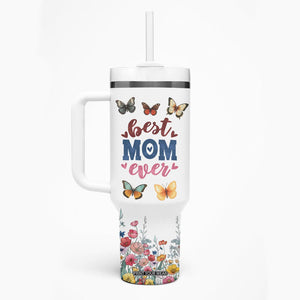 Mother's Day Tumbler With Handle Best Mom Ever Flower Garden Butterflies TB02 Print Your Wear