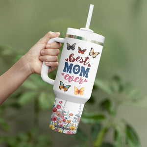 Mother's Day Tumbler With Handle Best Mom Ever Flower Garden Butterflies TB02 Print Your Wear