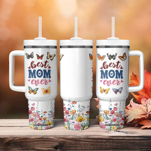 Mother's Day Tumbler With Handle Best Mom Ever Flower Garden Butterflies TB02 Print Your Wear