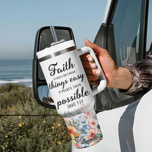 Christian Faith Floral Tumbler With Handle Bible Verse It Makes Them Possible Inspirational Religious Gifts TB02 Print Your Wear