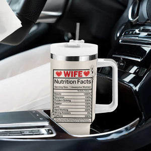 Funny Wifey Tumbler With Handle Wife Nutrtion Facts Spouse Gift TB02 Print Your Wear