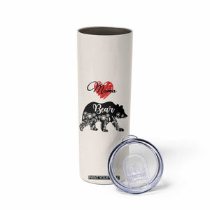 Mama Bear Skinny Tumbler #1 Mom Nutrition Facts Floral Bear Mother’s Day Gift - PrintYourWear Size: 20oz Color: Beige