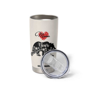 Mama Bear Tumbler Cup #1 Mom Nutrition Facts Floral Bear Mother’s Day Gift - PrintYourWear Size: 20oz Color: Beige