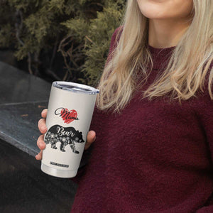 Mama Bear Tumbler Cup #1 Mom Nutrition Facts Floral Bear Mother’s Day Gift - PrintYourWear Size: 20oz Color: Beige