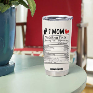 Mama Bear Tumbler Cup #1 Mom Nutrition Facts Floral Bear Mother’s Day Gift - PrintYourWear Size: 20oz Color: Beige