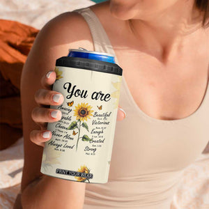 Inspirational Quotes Sunflower 4 in 1 Can Cooler Tumbler Christian Faith Religious Encouragement Bible Verse TB02 Print Your Wear