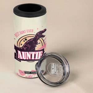 Best Aunt Ever Floral 4 in 1 Can Cooler Tumbler Funny Dinosaur Auntie Nutrition Facts Cute Rex Aunts Gift TB02 Print Your Wear