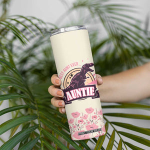 Best Aunt Ever Floral Skinny Tumbler Funny Dinosaur Auntie Nutrition Facts Cute Rex Aunts Gift TB02 Print Your Wear