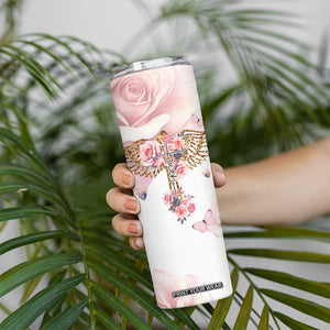 Floral Christian Faith Skinny Tumbler Inspirational Bible Verses Faith-based Religious Scripture TB02 Print Your Wear