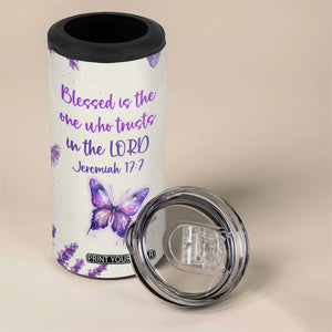 Inspirational Christian Faith Butterfly 4 in 1 Can Cooler Tumbler Blessed Is The One Who Trusts In The Lord Bible Verses Religious Scripture TB02 Print Your Wear
