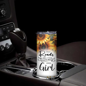 Dirt Roads And Country Music Girl Skinny Tumbler Rustic Sunflower Floral Guitar Southern Cowgirl TB02 Print Your Wear