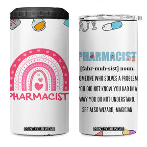 Funny Pharmacist 4 in 1 Can Cooler Tumbler Pharmacy Tech Appreciation Pill Bottle Prescription TB02 One Size: 16 oz White Print Your Wear