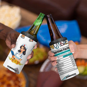 Funny Nurse Nutrition Facts 4 in 1 Can Cooler Tumbler Medical Rn Healthcare Worker Appreciation, Nursing School Student Gift TB02 Print Your Wear