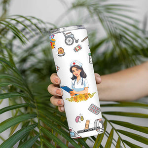 Funny Nurse Nutrition Facts Skinny Tumbler Medical Rn Healthcare Worker Appreciation, Nursing School Student Gift TB02 Print Your Wear