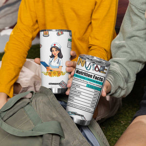 Funny Nurse Nutrition Facts Tumbler Cup Medical Rn Healthcare Worker Appreciation, Nursing School Student Gift TB02 Print Your Wear