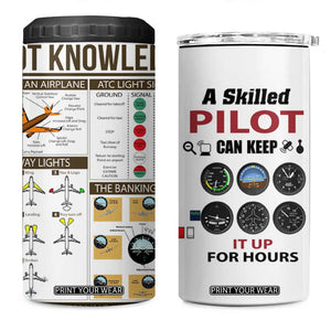 Funny Skilled Pilot 4 in 1 Can Cooler Tumbler Can Keep It Up For Hours Flight Instructor Aviation Enthusiast Gift TB02 One Size: 16 oz White Print Your Wear