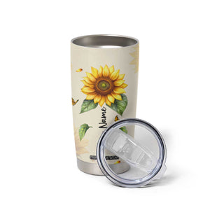 Personalized Sunflower Garden Tumbler Cup Custom Name In A World Full Of Roses Be A Sunflower Inspirational Gift TB02 Print Your Wear