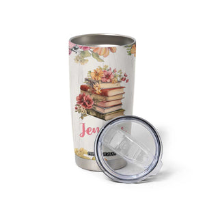 Personalized Book Lover Tumbler Cup Custom Name Floral Just A Girl Who Loves Books Bibliophile Gift TB02 Print Your Wear