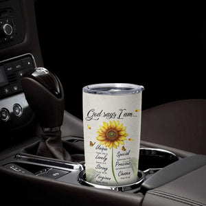 Personalized Nurse Sunflower Tumbler Cup Custom Name Rn Stethoscope Inspirational Christian Bible Verse Scripture TB02 Print Your Wear