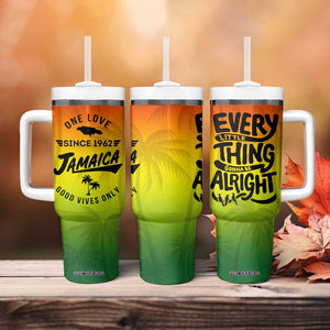 One Love Jamaica Tumbler With Handle Every Little Thing Gonna Be Alright Good Vibes Since 1962 TB02 Print Your Wear