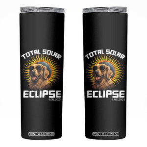 Total Solar Eclipse Skinny Tumbler Golden Retriever April 8 2024 TB02 Black Printyourwear