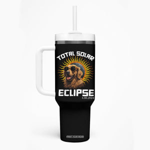 Total Solar Eclipse Tumbler With Handle Golden Retriever April 8 2024 TB02 Printyourwear