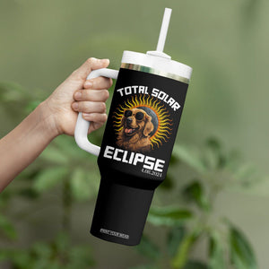 Total Solar Eclipse Tumbler With Handle Golden Retriever April 8 2024 TB02 Printyourwear