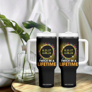 Total Solar Eclipse Tumbler With Handle Twice In A Life Time American Totality 2024 2017 TB02 Printyourwear