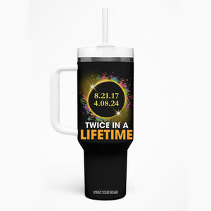 Total Solar Eclipse Tumbler With Handle Twice In A Life Time American Totality 2024 2017 TB02 Printyourwear