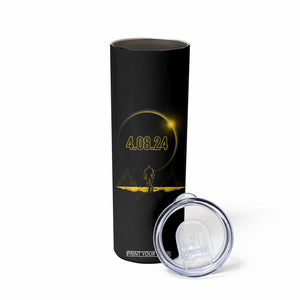 Total Solar Eclipse Bigfoot Skinny Tumbler American Totality April 8 2024 Sasquatch Silhouette TB02 Printyourwear