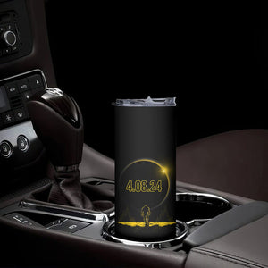 Total Solar Eclipse Bigfoot Skinny Tumbler American Totality April 8 2024 Sasquatch Silhouette TB02 Printyourwear