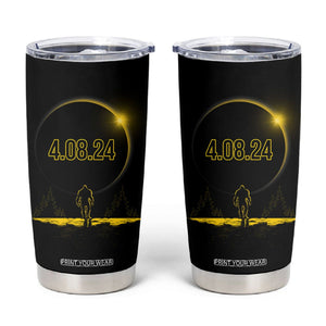 Total Solar Eclipse Bigfoot Tumbler Cup American Totality April 8 2024 Sasquatch Silhouette TB02 Black Printyourwear