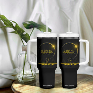 Total Solar Eclipse Bigfoot Tumbler With Handle American Totality April 8 2024 Sasquatch Silhouette TB02 Printyourwear