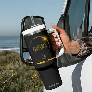 Total Solar Eclipse Bigfoot Tumbler With Handle American Totality April 8 2024 Sasquatch Silhouette TB02 Printyourwear