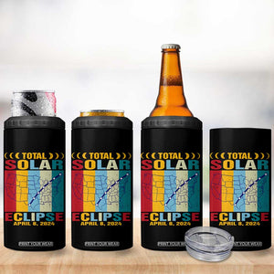 Total Solar Eclipse 4 in 1 Can Cooler Tumbler Retro American Totality Tour Map April 8 2024 TB02 Print Your Wear