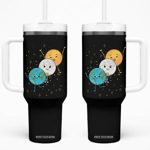 Funny Total Solar Eclipse Tumbler With Handle Cute Earth Moon Sun American Totality April 8 2024 TB02 One Size: 40 oz Black Printyourwear