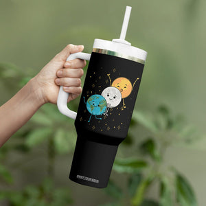 Funny Total Solar Eclipse Tumbler With Handle Cute Earth Moon Sun American Totality April 8 2024 TB02 Printyourwear