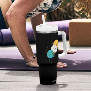 Funny Total Solar Eclipse Tumbler With Handle Cute Earth Moon Sun American Totality April 8 2024 TB02 Printyourwear
