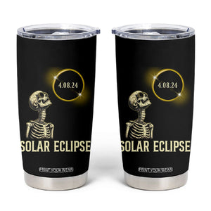 Total Solar Eclipse Skeleton Tumbler Cup Funny Watching American Totality April 8 2024 Matching TB02 Black Printyourwear