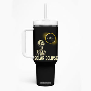 Total Solar Eclipse Skeleton Tumbler With Handle Funny Watching American Totality April 8 2024 Matching TB02 Printyourwear